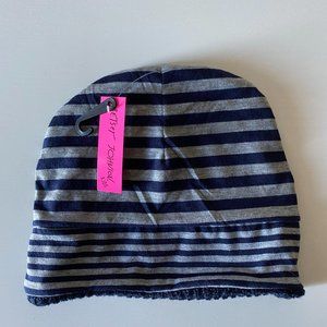 *Clearance* NWT Betsey Johnson Kids Blue & Grey Stripe Toque Beanie Hat
